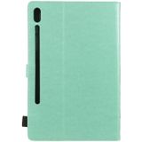 For Samsung Galaxy Tab S6 T860 Cat Bee Embossing Pattern Shockproof Table PC Protective Horizontal Flip Leather Case with Holder & Card Slots & Wallet & Pen Slot & Wake-up / Sleep Function(Green)