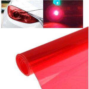Protective Decoration Bright Surface Car Light Membrane /Lamp Sticker  Size: 195cm x 30cm(Red)