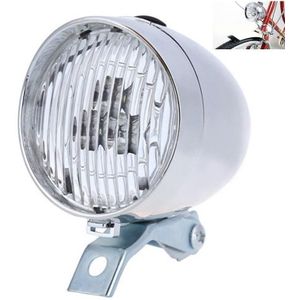 2 PCS 3 LED Retro Bicycle Headlight Night Riding Safety Warning Light(Silver)