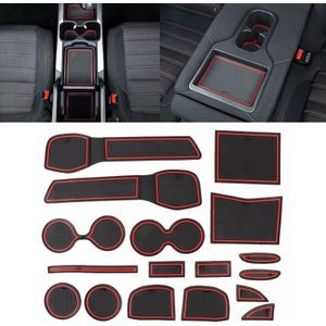 Car Water Cup Gate Slot Mats Plastic Red Anti-Slip Interior Door Pad for Nissan X-trail 2013-2016