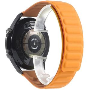 Voor Samsung Galaxy Horloge 3 41mm Siliconen Magnetische Vervanging Strap Horlogeband (Oranje Geel)