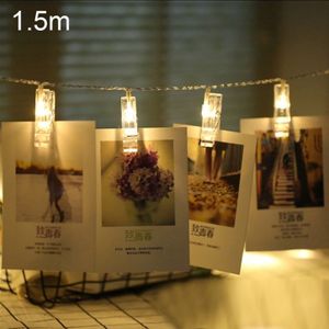 1.5m Photo Clip LED Fairy String Light  10 LEDs 2 x AA Batteries Box Chains Lamp Decorative Light for Home Hanging Pictures  DIY Party  Wedding  Christmas Decoration