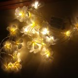 1.5m 10 LEDs Battery Powered Warm White Creative DIY Frangipani LED String Lights Floral Holiday Lighting Event Party Garland Bedroom Decoration