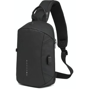 BANGE BG-1912 Men Business One-Shoulder Bag Messenger Bag with External USB Port(Black)