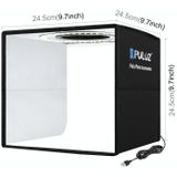 PULUZ 25cm Folding Portable Ring Light Photo Lighting Studio Shooting Tent Box with 12 Colors Backdrops  Size: 25cm x 25cm x 25cm(Black)