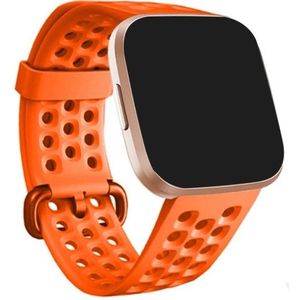 For FITBIT Versa 2 Breathable Silicone Watch Band(Orange)