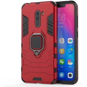PC + TPU Shockproof Protective Case with Magnetic Ring Holder for Xiaomi Pocophone F1(Red)