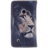 Lion Pattern Double print Leather Case with Holder & Card Slot & Wallet for Nokia Lumia 530