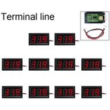 10 PCS 0.56 inch 2 Terminal Wires Digital Voltage Meter with Shell  Color Light Display  Measure Voltage: DC 4.5-30V (Red)