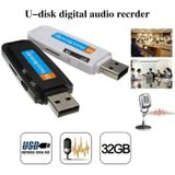 SK001 Professional Rechargeable U-Disk Portable USB Digital Audio Voice Recorder Pen Support TF Card Up to 32GB Dictaphone Flash Drive(Black)