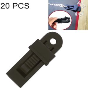 20 PCS Outdoor Tent Awnings Windproof Fixing Clip Multifunctional Wind Rope Buckle (Black)