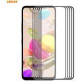 For LG K42 / K52 / K62 5 PCS ENKAY Hat-Prince Anti-drop Full Glue Tempered Glass Full Screen Film Anti-fall Protector