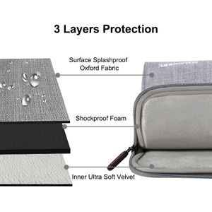 HAWEEL 11 inch Sleeve Case Zipper Briefcase Carrying Bag  For Macbook  Samsung  Lenovo  Sony  DELL Alienware  CHUWI  ASUS  HP  11 inch and Below Laptops / Tablets(Grey)