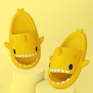 Shark Summer Couple Slippers Room EVA Cute Cartoon Sandals  Size: 38/39(Yellow)