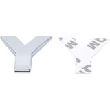 Car Vehicle Badge Emblem 3D English Letter Y Self-adhesive Sticker Decal  Size: 4.5*4.5*0.5cm