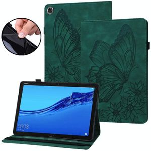 Voor Huawei MediaPad M5 Lite 10.1 Big Butterfly Lederen Tablet Case