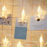 3m Colorful Light Star Shape Photo Clip LED Fairy String Light  20 LEDs USB Powered Chains Lamp Decorative Light for Home Hanging Pictures  DIY Party  Wedding  Christmas Decoration (Warm White)