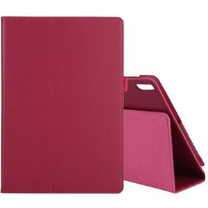 For Lenovo Tab 4 10 Plus (TB-X704) / Tab 4 10 (TB-X304) Litchi Texture Solid Color Horizontal Flip Leather Case with Holder & Pen Slot(Rose Red)