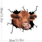 7 PCS Animal Wall Stickers Cattle Head Hoisting Car Window Static Stickers(Cow 04)