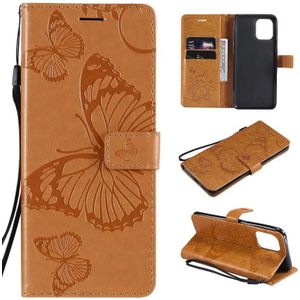 For OPPO Find X3 Pro / Find X3 Pressed Printing Butterfly Pattern Horizontal Flip PU Leather Case with Holder & Card Slots & Wallet & Lanyard(Yellow)