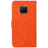 For Xiaomi Mi 10T Lite 5G Ethnic Style Embossed Pattern Horizontal Flip Leather Case with Holder & Card Slots & Wallet & Lanyard(Orange)