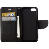 For  iPhone 8 & 7  Pressed Flowers Butterfly Pattern Horizontal Flip Leather Case with Holder & Card Slots & Wallet(Black)