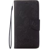 For  iPhone 8 & 7  Pressed Flowers Butterfly Pattern Horizontal Flip Leather Case with Holder & Card Slots & Wallet(Black)