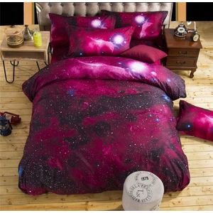 Beddengoed sets universe Outer Space thema bed linnen 3D Galaxy Dekbedovertrek  grootte: 200x230 (4 stuks) (xk001)