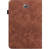 For Samsung Galaxy Tab A A6 10.1 inch 2016 Lace Flower Embossing Pattern Horizontal Flip Leather Case with Holder & Card Slots & Wallet & Photo Frame(Brown)