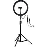 PULUZ 1.1m Tripod Mount + 10 inch 26cm LED Ring Vlogging Video Light  Live Broadcast Kits