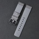 1PCS Square Hole Leather Strap Quick Release Strap For Samsung Gear S3  Specification: 22mm(Gray-Black Buckle)