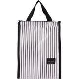 2 PCS Black White Stripes Portable Thermal Lunch Bags for Women Kids Men Food Picnic Cooler Box Insulated Tote Bag Storage Container(White stripe)