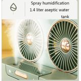 Double Spray Fan Retro Big Wind Home Office Desktop Humidifying Fan(Green)