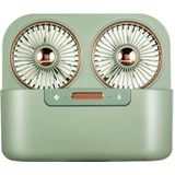 Double Spray Fan Retro Big Wind Home Office Desktop Humidifying Fan(Green)