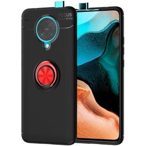 For Xiaomi Redmi K30 Pro Metal Ring Holder 360 Degree Rotating TPU Case(Black+Red)