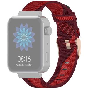 18mm Stripe Weave Nylon Wrist Strap Watch Band for Xiaomi Mi Watch  Garmin Vivomove 3s / Vivoactive 4s(Red)
