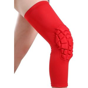 Hot Pressed Honeycomb Knee Pads Basketball Climbing Sports Knee Pads Protective Gear  Specification: L (Red )