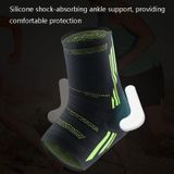 2 PCS Anti-Sprain Silicone Ankle Support Basketball Football Hiking Fitness Sports Protective Gear  Size: M (Black Green)
