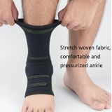 2 PCS Anti-Sprain Silicone Ankle Support Basketball Football Hiking Fitness Sports Protective Gear  Size: M (Black Green)