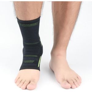 2 PCS Anti-Sprain Silicone Ankle Support Basketball Football Hiking Fitness Sports Protective Gear  Size: M (Black Green)