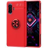 For Xiaomi Redmi K40 Gaming Metal Ring Holder 360 Degree Rotating TPU Case(Red+Red)