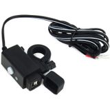 Waterproof Motorcycle USB Phone Charger Adapter with Power Switch 5V Dual Ports Smart Charging Power Socket  for Phone  Tablets  GPS