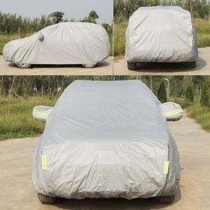 Oxford Cloth Anti-Dust Waterproof Sunproof Flame Retardant Breathable Indoor Outdoor Full Car Cover Sun UV Snow Dust Resistant Protection SUV Car Cover with Warning Strips  Fits Cars up to 5.1m(199 inch) in Length
