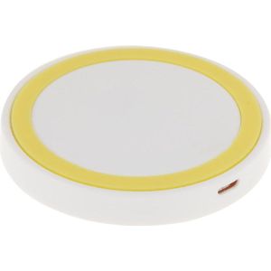 Qi Standard Wireless Charging Pad  for iPhone 8 / 8 Plus / X &  Samsung / Nokia / HTC and Other Mobile Phones (White + Yellow)