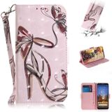 3D Painting Butterfly High Heels Pattern Coloured Drawing Horizontal Flip Leather Case for Google Pixel 3a  with Holder & Card Slots & Wallet