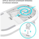 A04 3 in 1 Multi-function Qi Standard Wireless Charger for Mobile Phones & iWatch & AirPods (White)