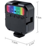 MJ88 Pocket 3000-7000K+RGB Full Color Beauty Fill Light Handheld Camera Photography Streamer LED Light with Remote Control(Black)