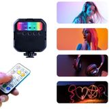 MJ88 Pocket 3000-7000K+RGB Full Color Beauty Fill Light Handheld Camera Photography Streamer LED Light with Remote Control(Black)