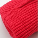 Autumn and Winter Children Cotton Double Ball Earmuffs Knitted Hat  Size:Without Cashmere(Red)
