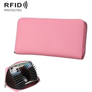 Antimagnetic RFID Genuine Leather Passport / Card Holder / Car Keys Package(Pink)